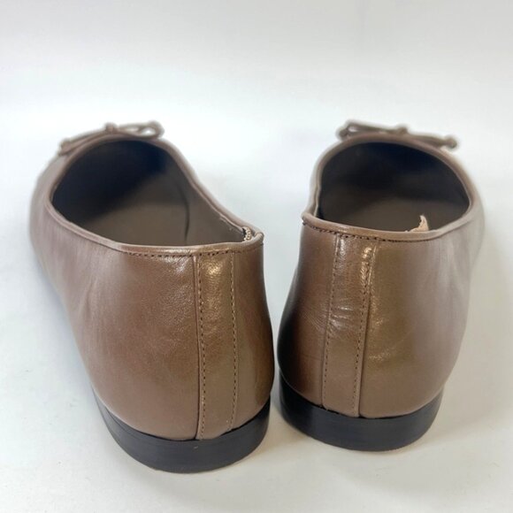Tory Burch Cap Toe Ballet Flats Brown Silver Metallic Women Size 8 - Picture 6 of 8